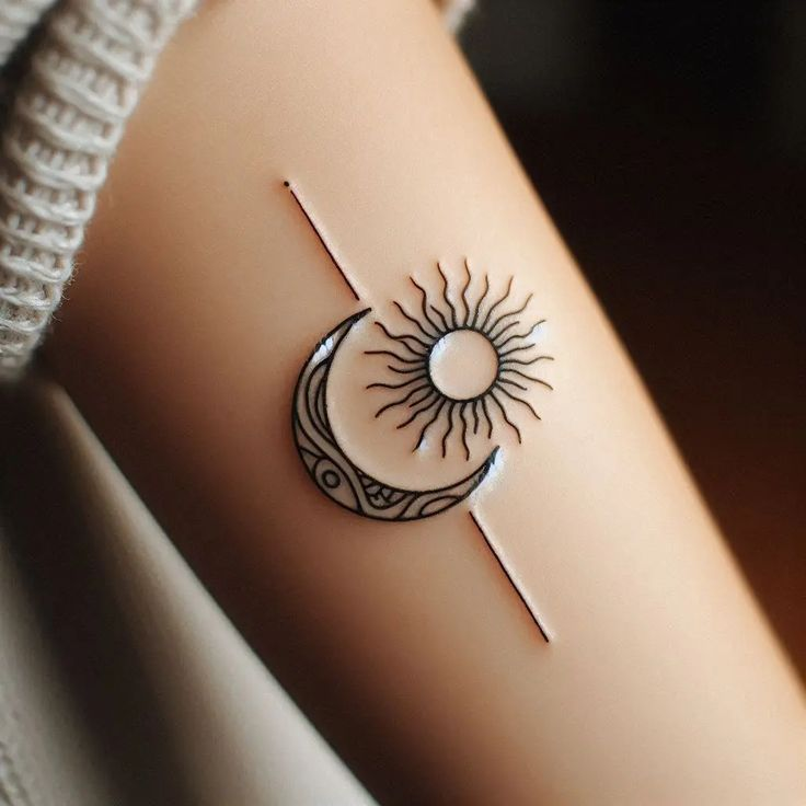 Sun and Moon Tattoo: Balance and Duality