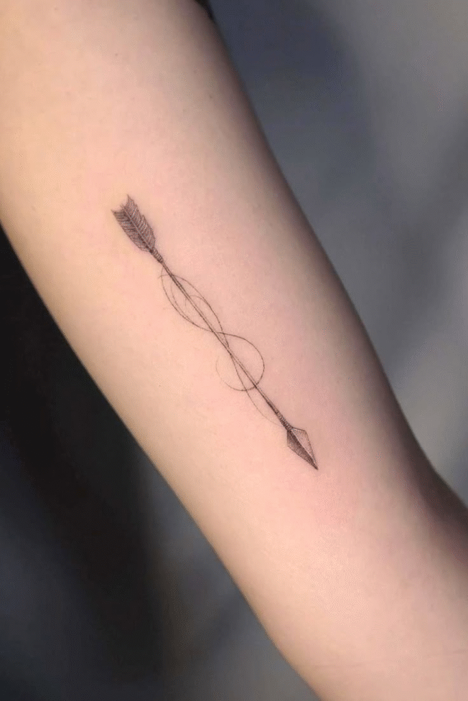 A sleek arrow design, possibly with a geometric twist.